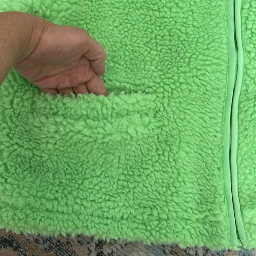 ASOS DESIGN zip through Fleece Jacket in Lime - Picture 6 of 9